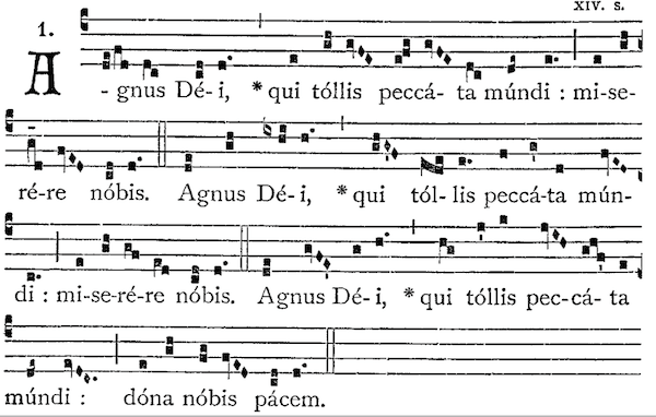 Notación en canto gregoriano. En algún post te enseñaré a leerlo.