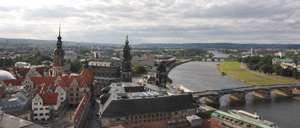 Dresde desde lo alto de la cúpula de la Frauenkirsche (foto mía)