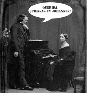 Haz click en la imagen y escucharás "Chiarina", una pieza que Schumann compuso para Clara Wieck (1'25")